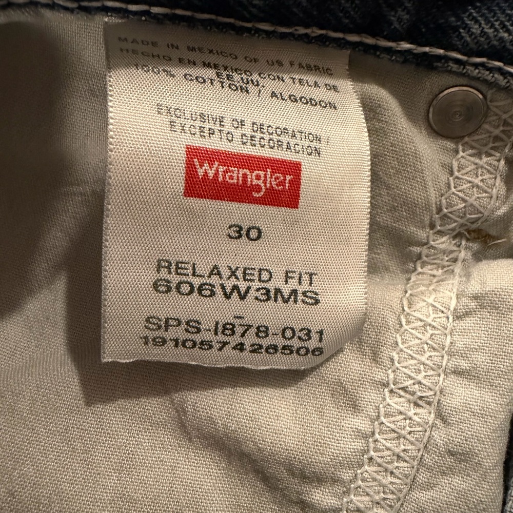 Wrangler Mens Relaxed Fit Size 30. Blue Denim Jean Shorts 99% Cotton (inv 613) - Picture 3 of 5